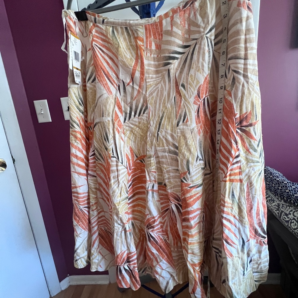 Jones New York maxi silk and linen plus size skirt
